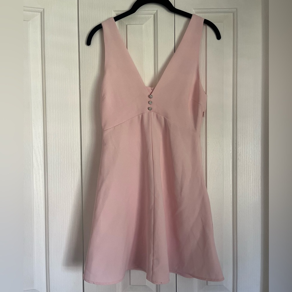 Zara Light Pink V-Neck Dress